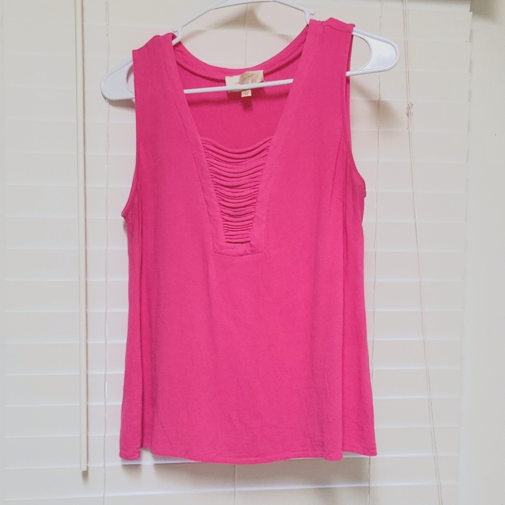 Skies Are Blue pink sleeveless blouse